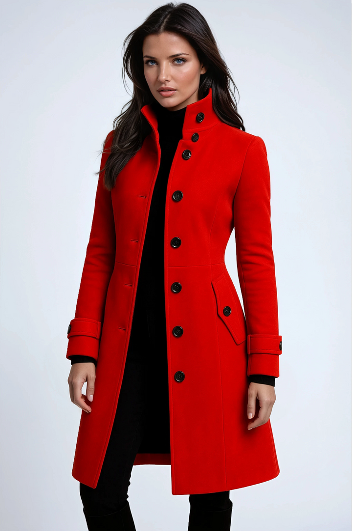 Trench femme col montant cintré