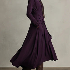 Robe longue col haut femme