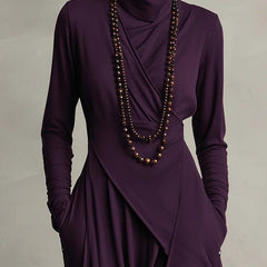 Robe longue col haut femme