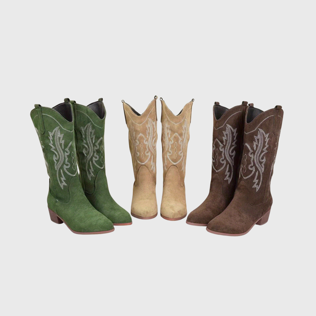 Bottes santiags brodées femme