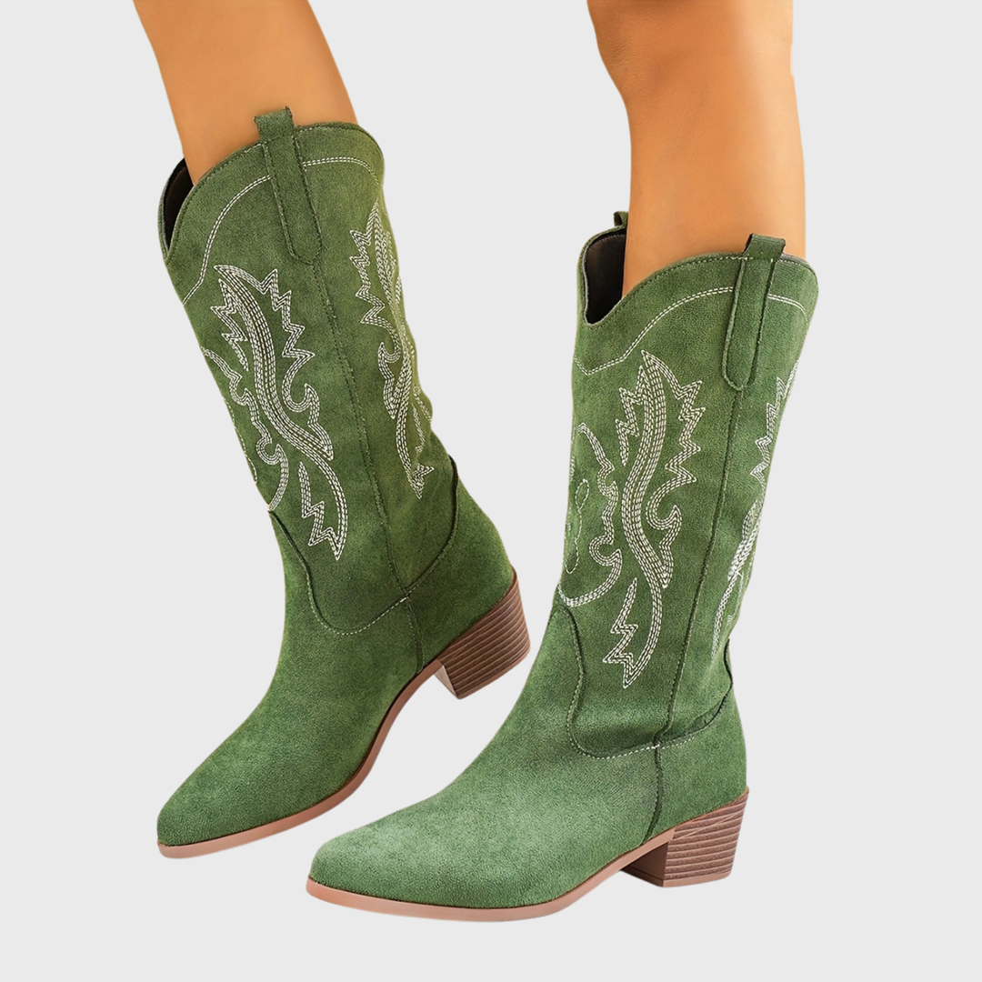 Bottes santiags brodées femme