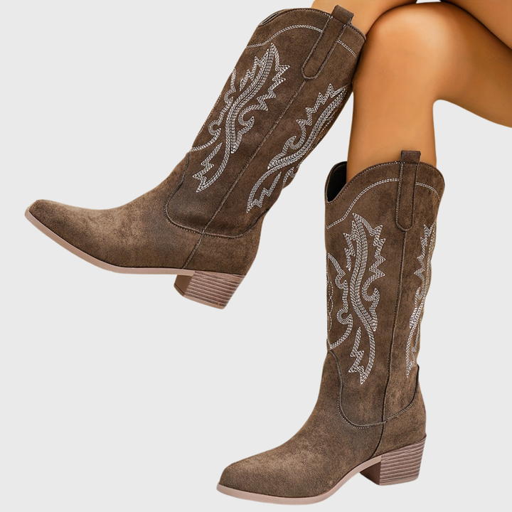 Bottes santiags brodées femme