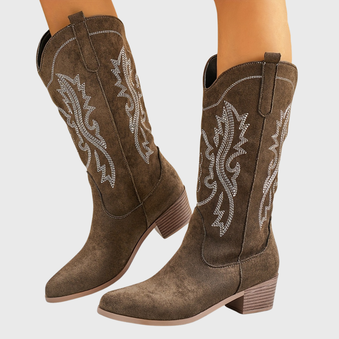Bottes santiags brodées femme