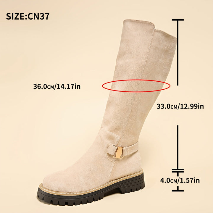 Bottes hautes aspect daim femme