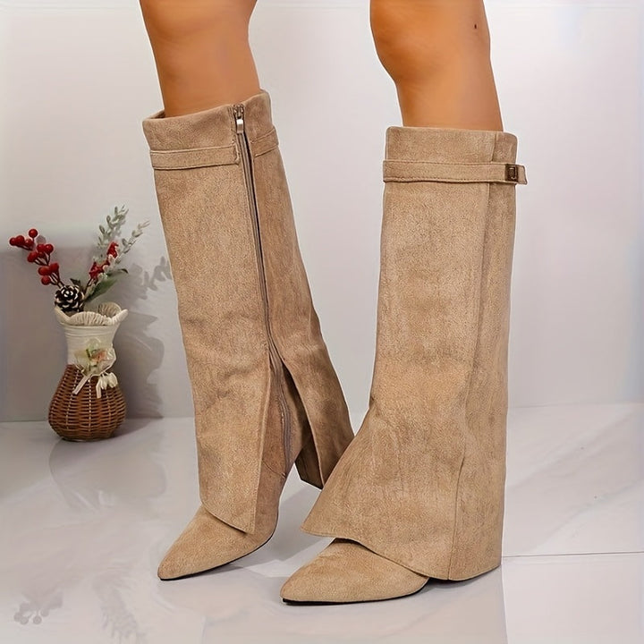 Bottes hautes abricot femme