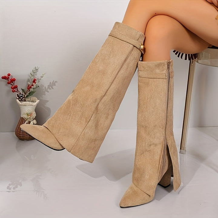 Bottes hautes abricot femme