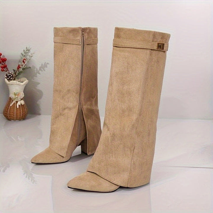 Bottes hautes abricot femme