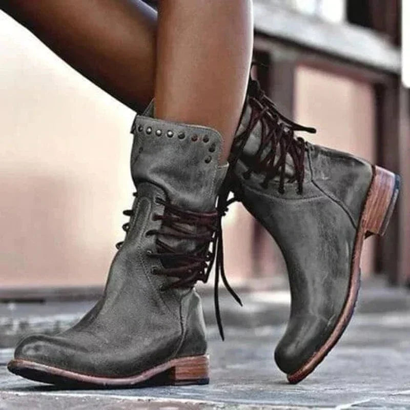 Venetia | Women's Lace-Up Ankle Boot with Western Detail