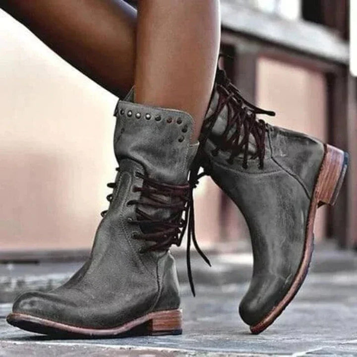 Venetia | Women's Lace-Up Ankle Boot with Western Detail