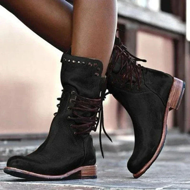 Venetia | Women's Lace-Up Ankle Boot with Western Detail
