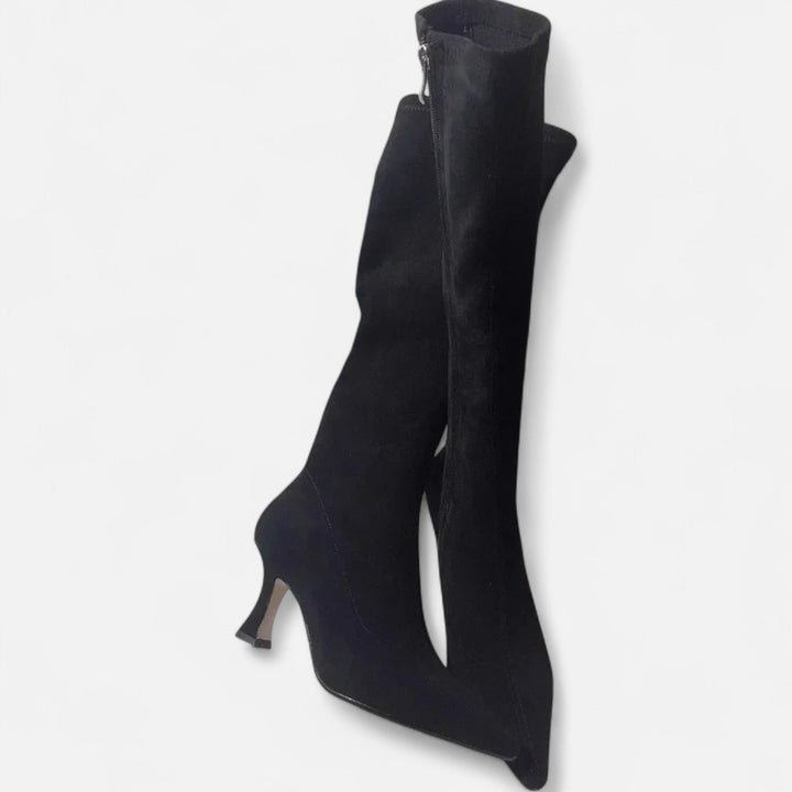 Cuissardes effet daim marron femme
