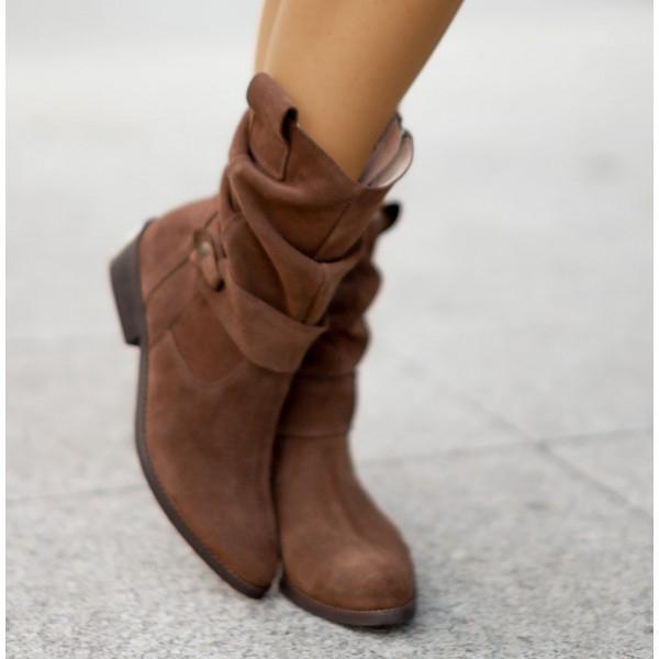 Bottines souples marron femme
