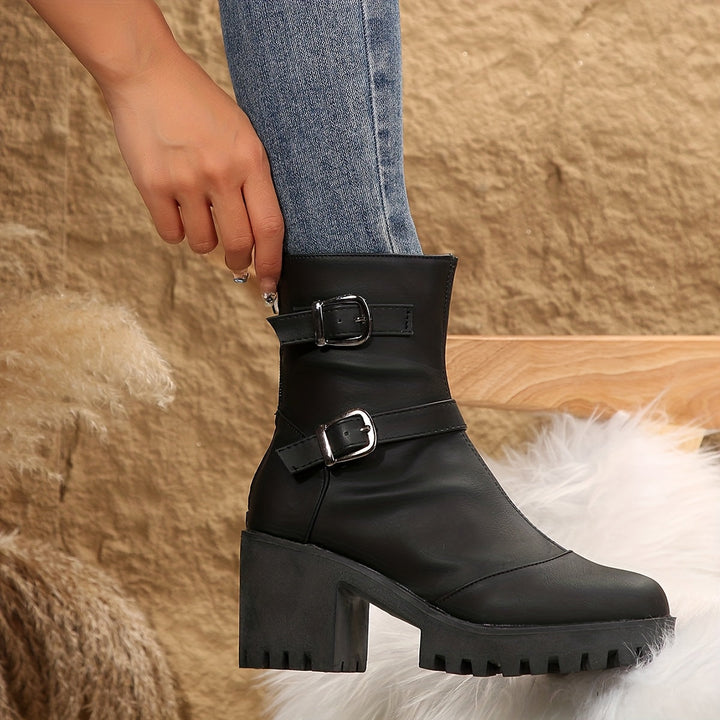 Bottines à boucles jaunes femme