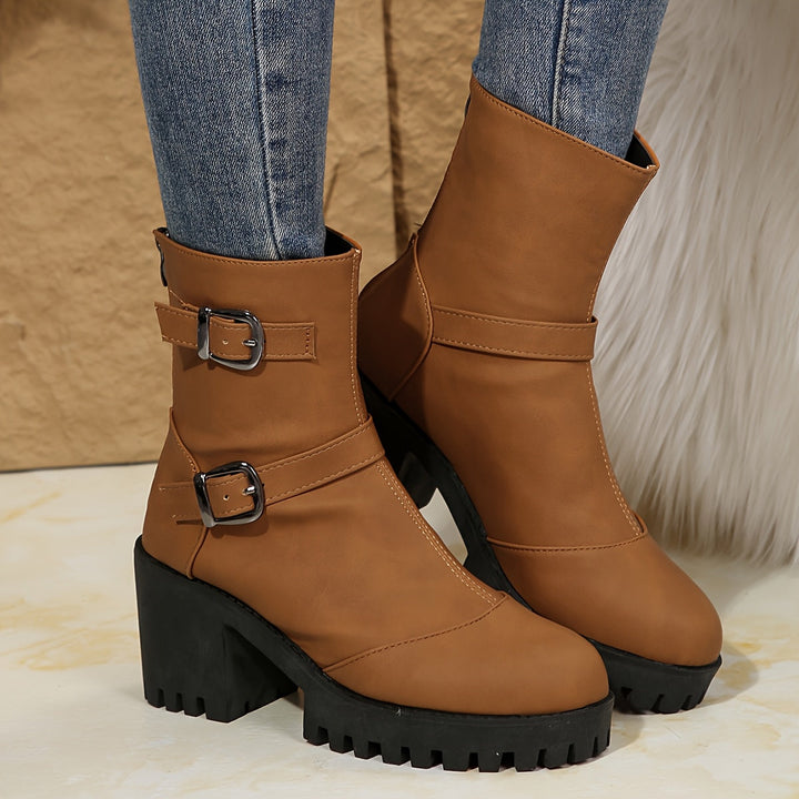 Bottines à boucles jaunes femme