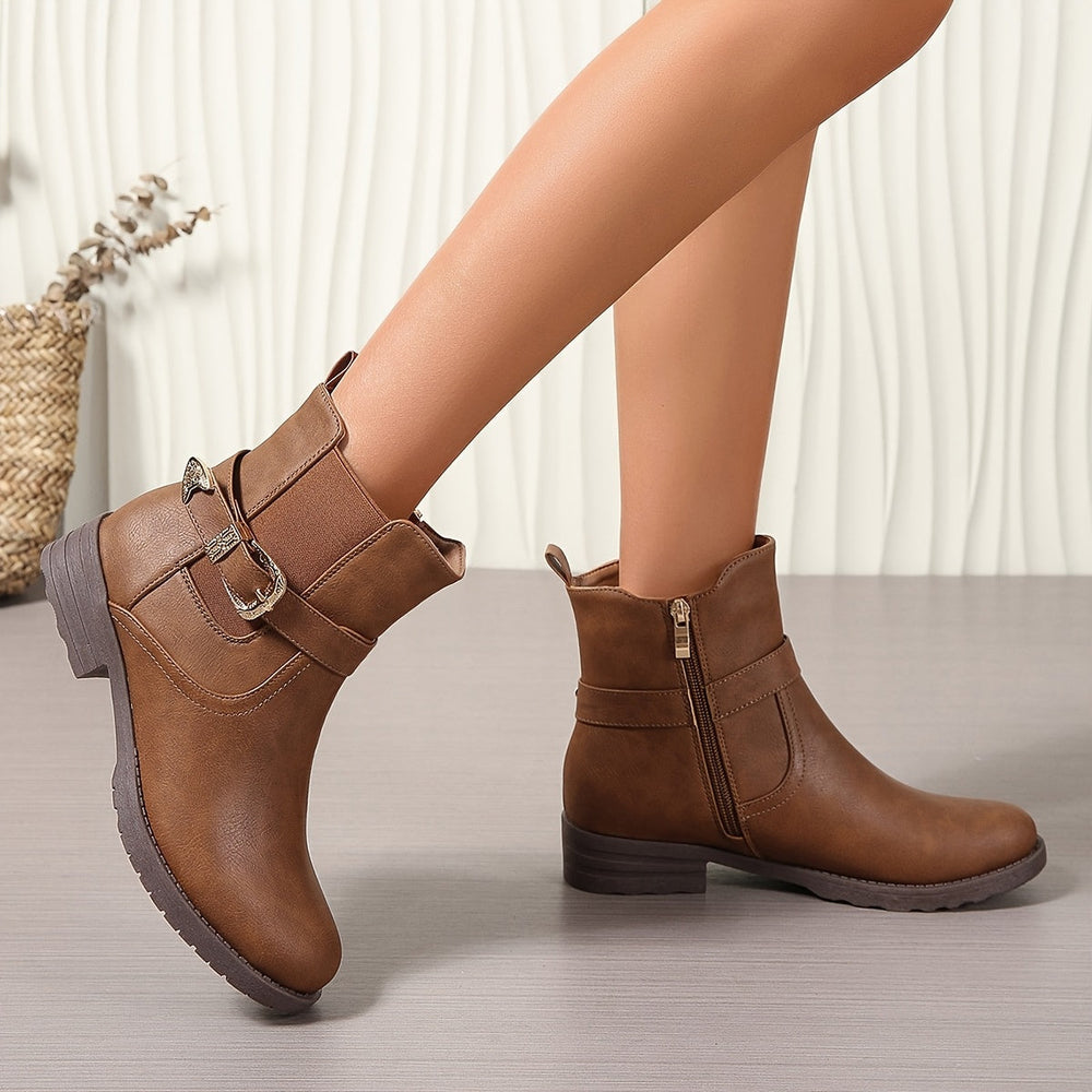 Bottines western marron clair femme