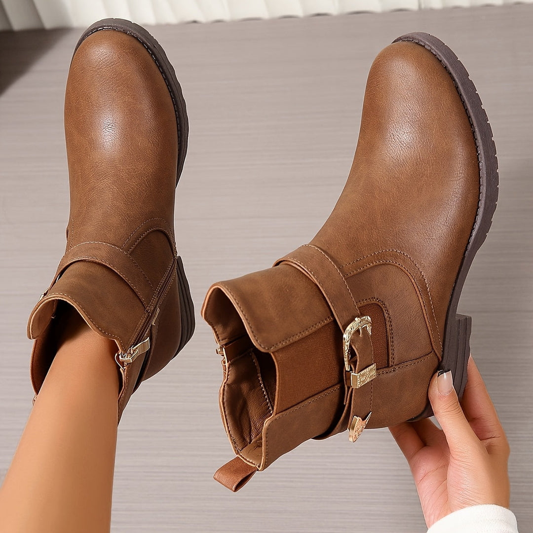 Bottines western à boucle femme