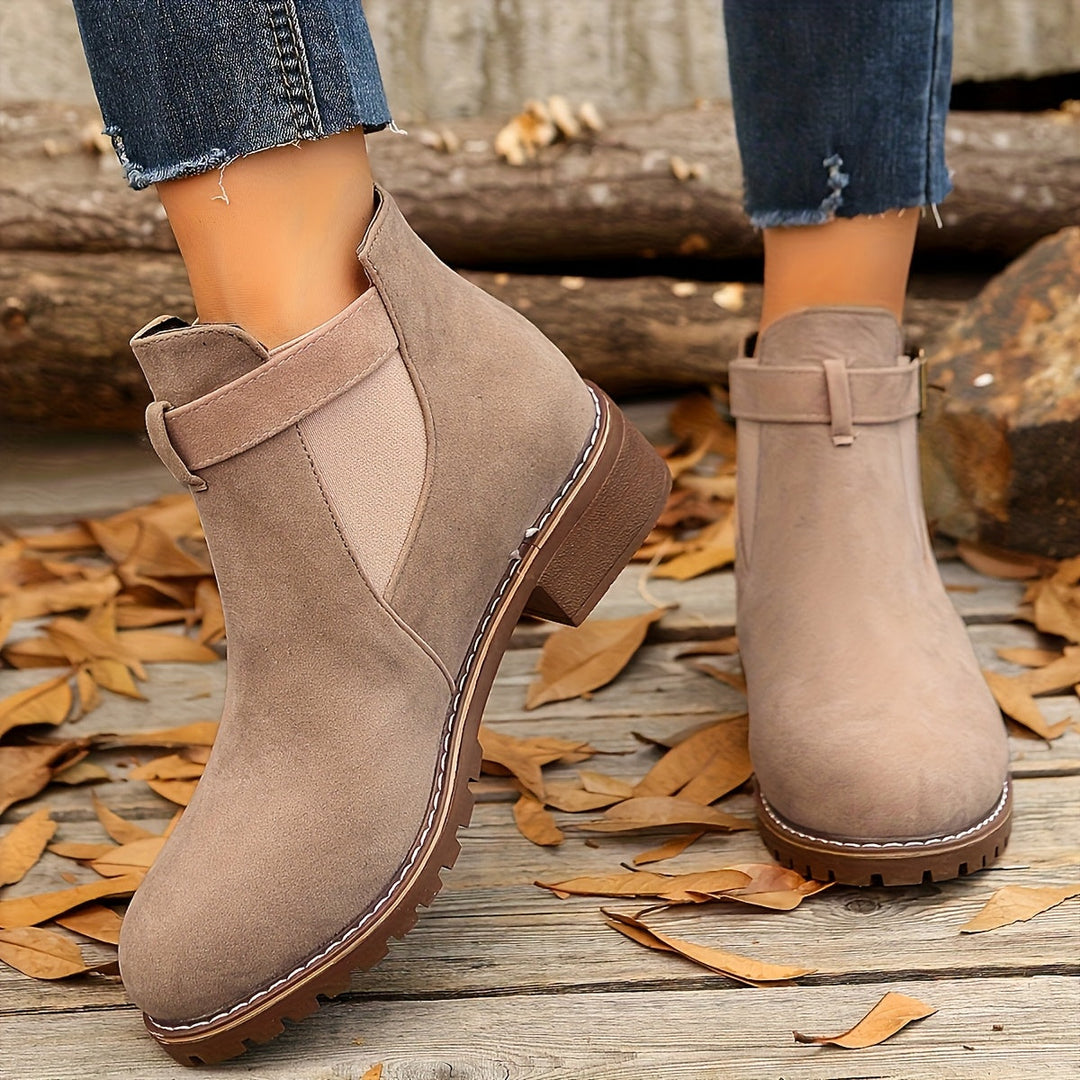 Bottines à boucle talon bloc femme