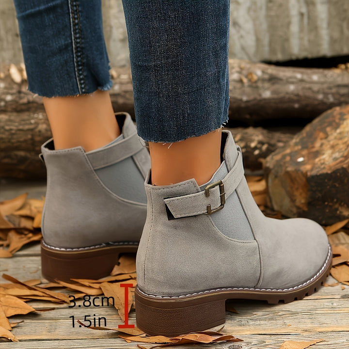 Bottines à boucle talon bloc femme