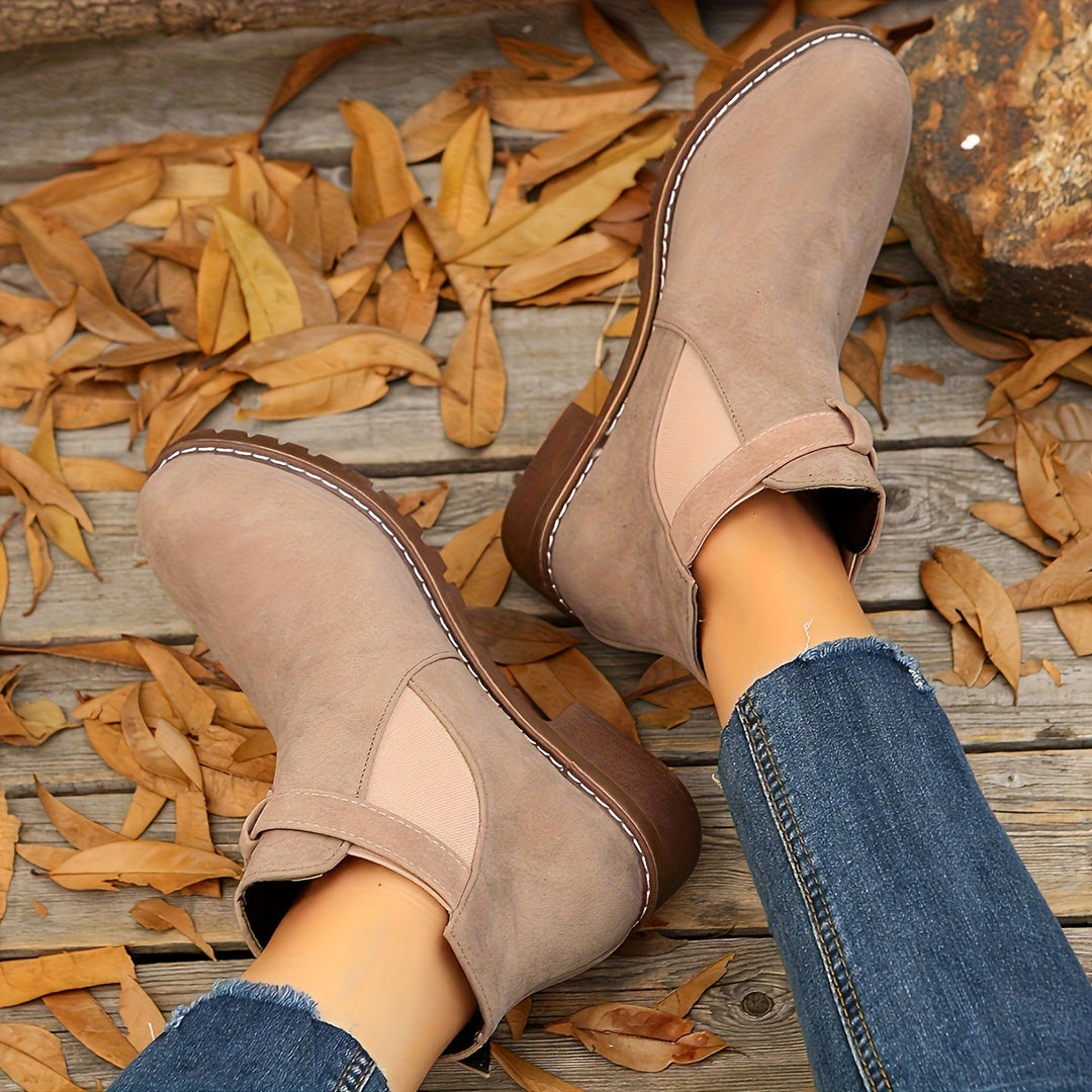Bottines à boucle talon bloc femme