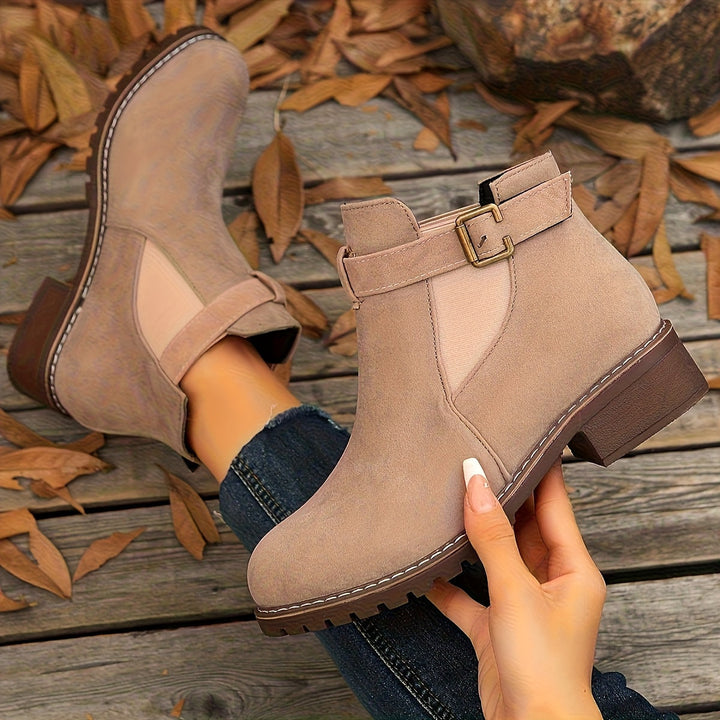 Bottines à boucle talon bloc femme