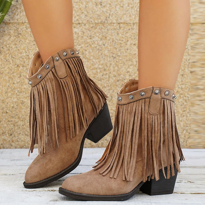 Bottes cowboy à franges femme