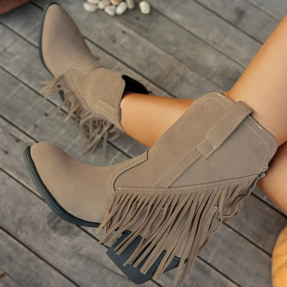 Bottes cowboy à franges femme