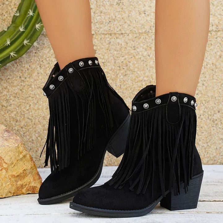 Bottes cowboy à franges femme