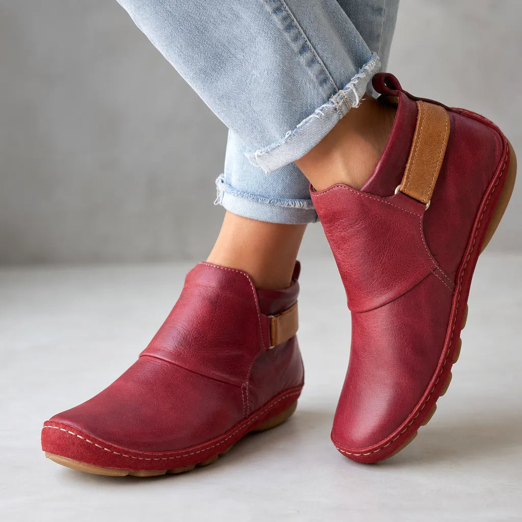 Bottines rouge femme