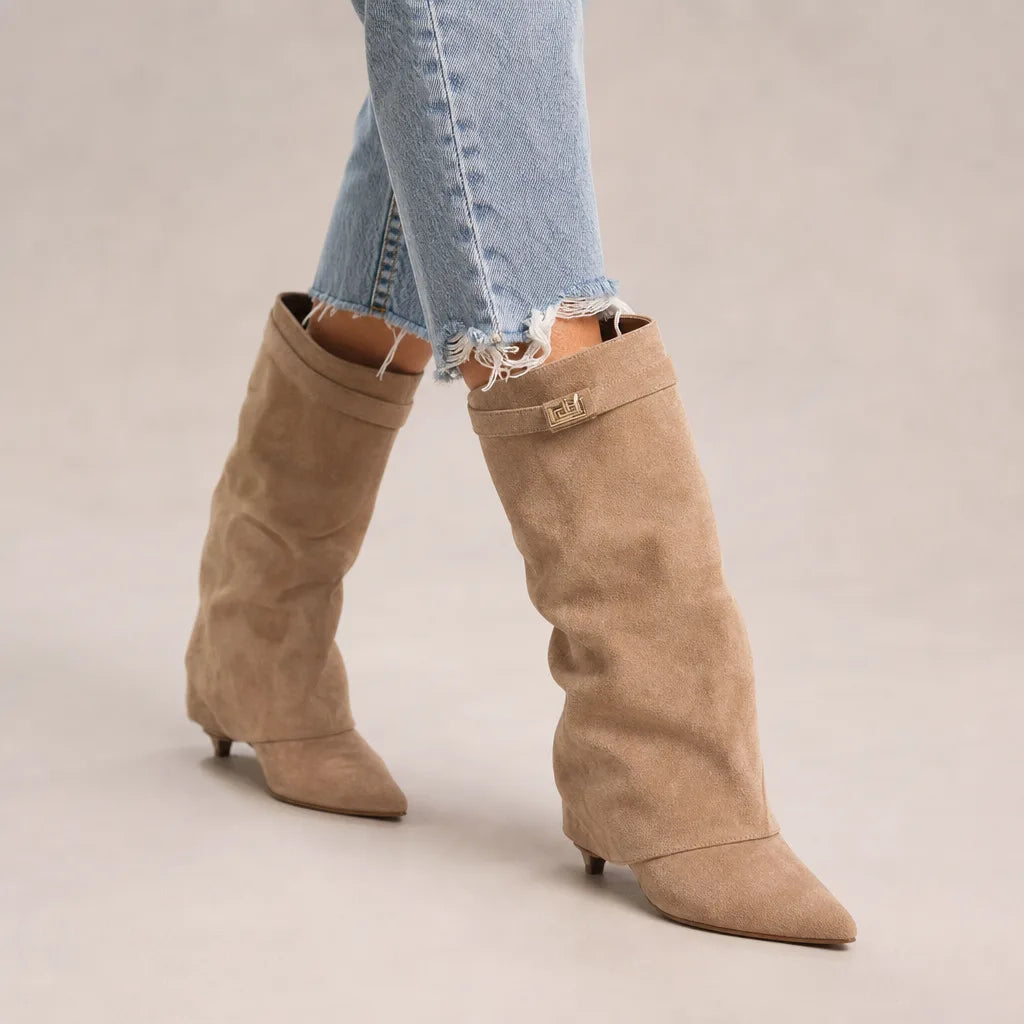 Bottes hautes marron femme