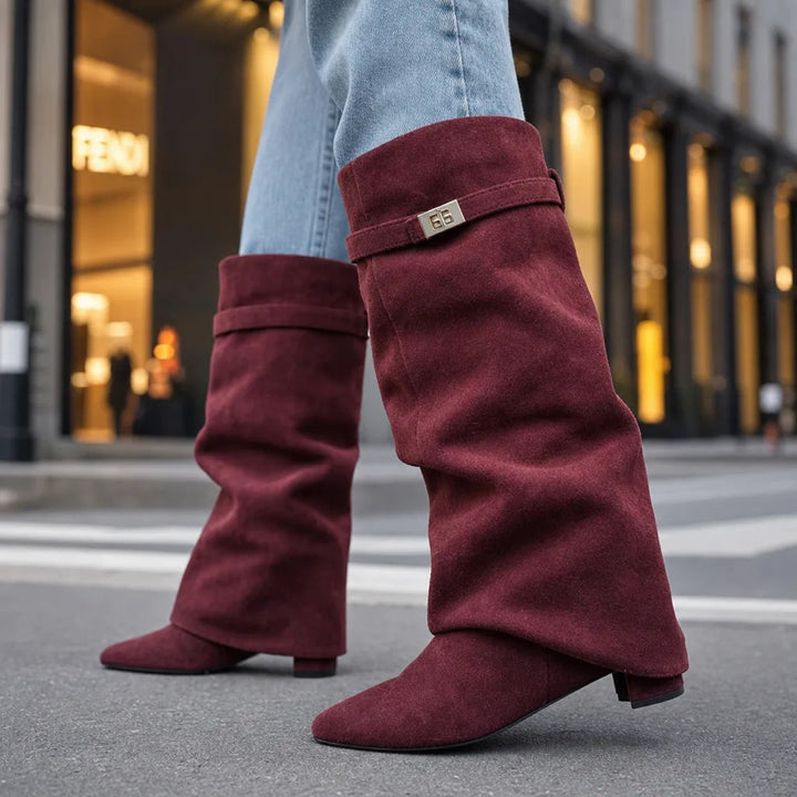 Bottes talon compensé femme