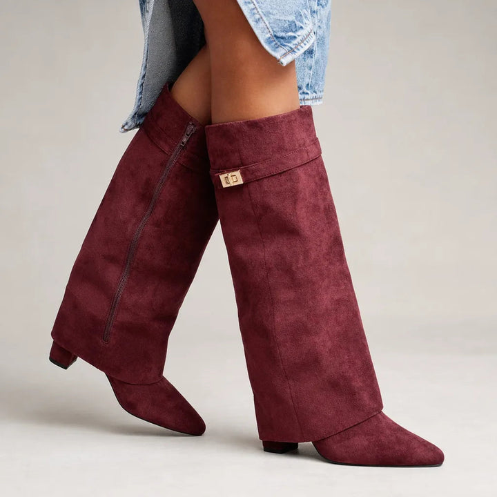 Bottes hautes marron femme