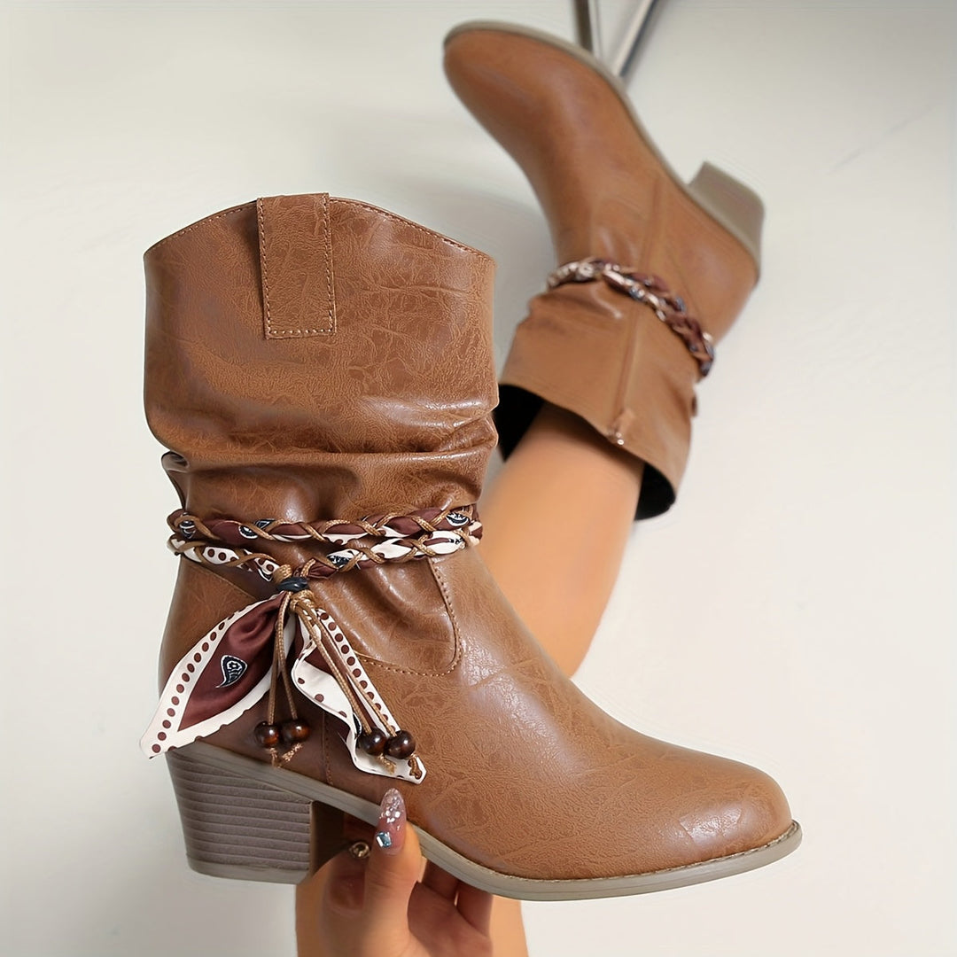 Bottines breloque bandana femme