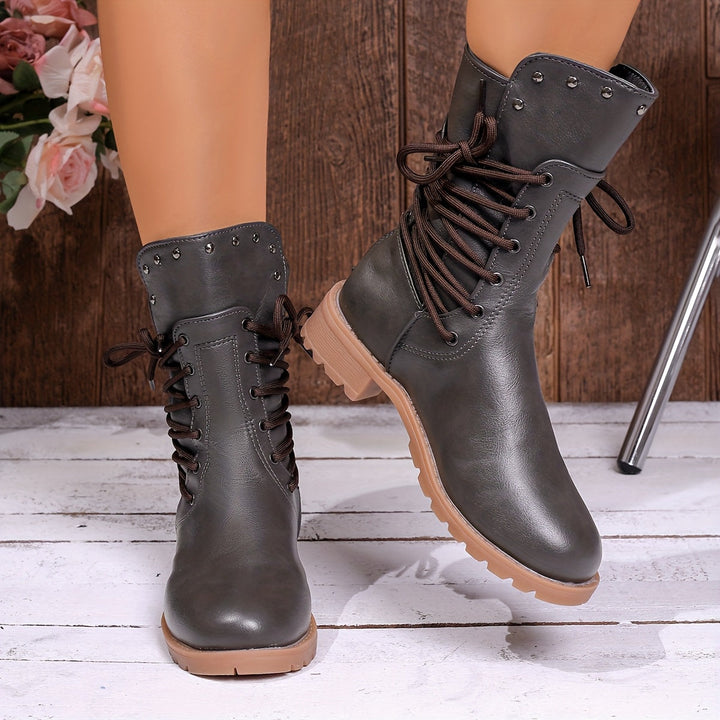 Bottines rangers à lacets femme