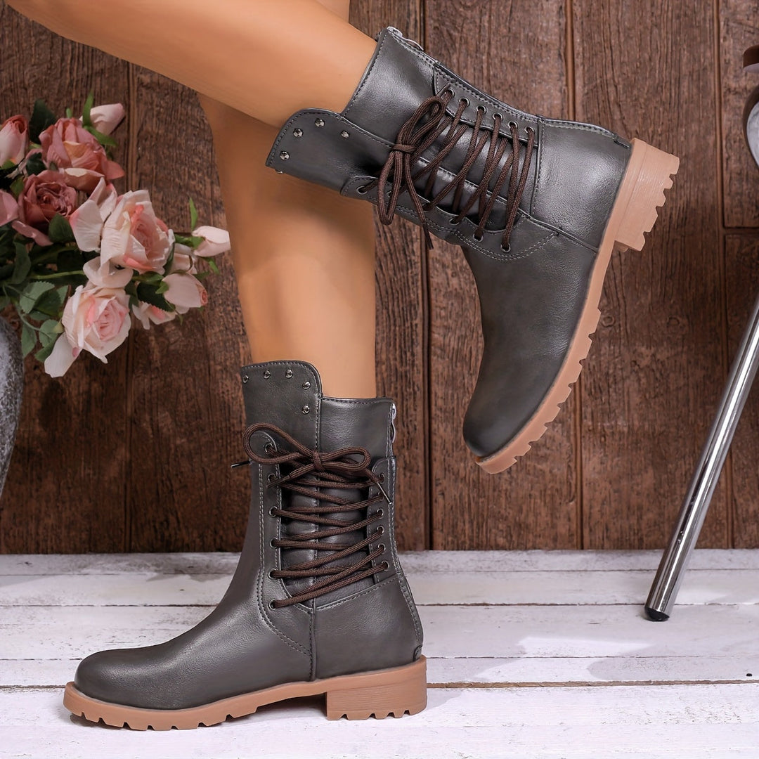 Bottines rangers à lacets femme
