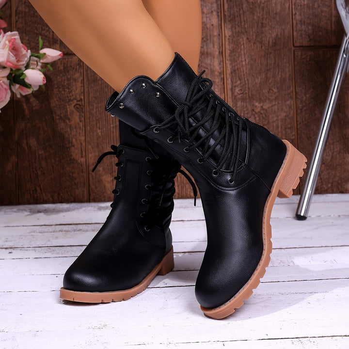 Bottines rangers à lacets femme