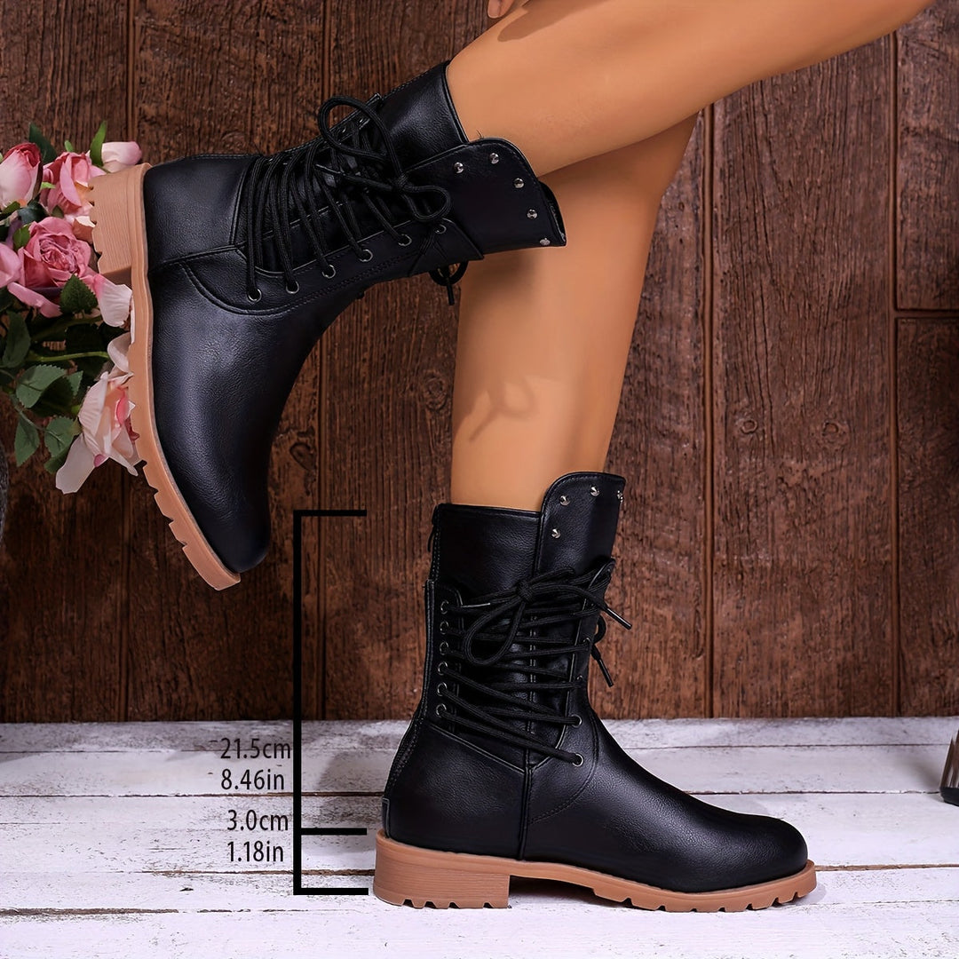 Bottines rangers à lacets femme