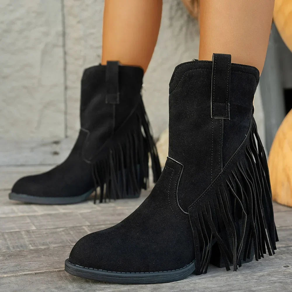 Bottes cowboy à franges femme