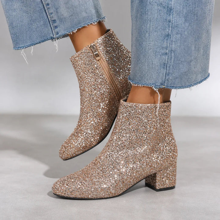 Bottines beige femme