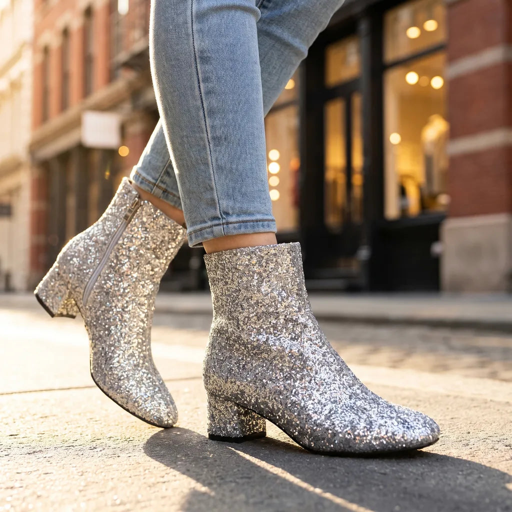 Bottines gris femme