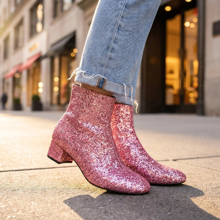 Bottines rose femme