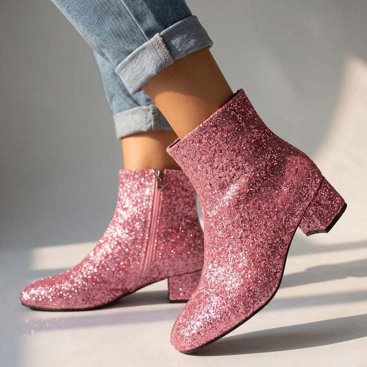 Bottines rose femme