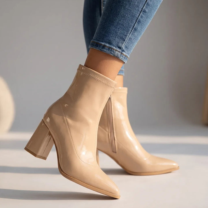 Bottines beige femme