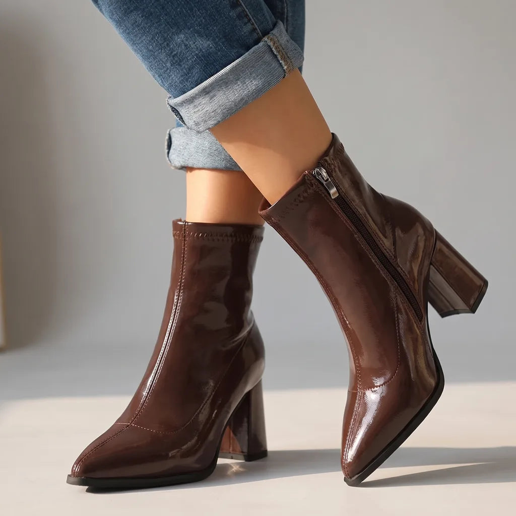 Bottines marron femme