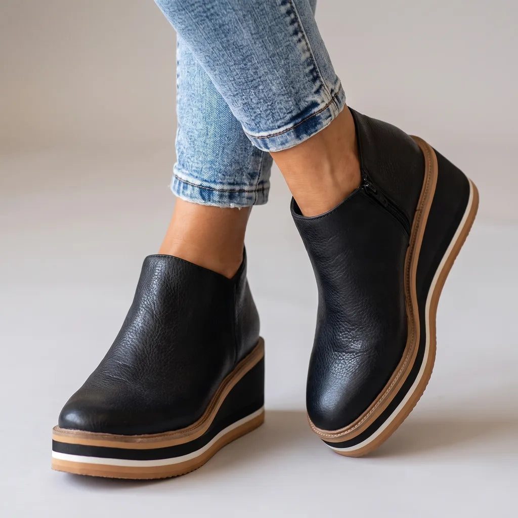 Bottines à bout pointu et soufflet stretch pour femme