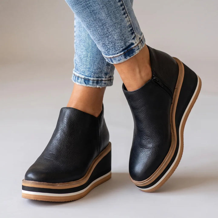 Bottines à bout pointu et soufflet stretch pour femme