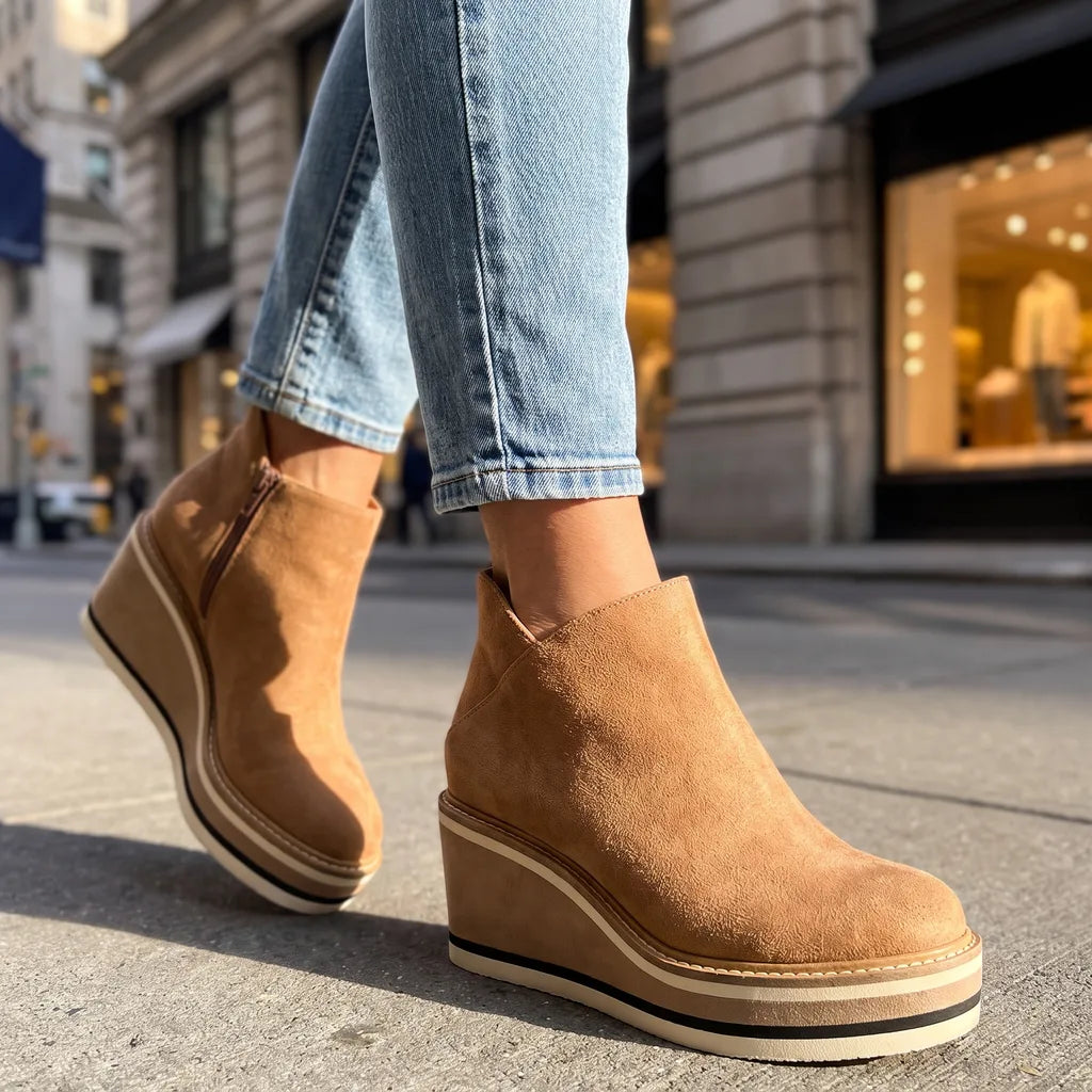 Bottines à bout pointu et soufflet stretch pour femme