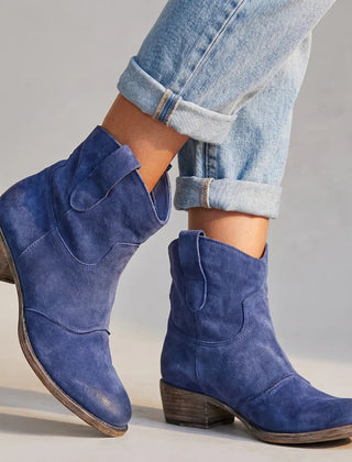 Bottes santiag à enfiler à finition patinée pour femme