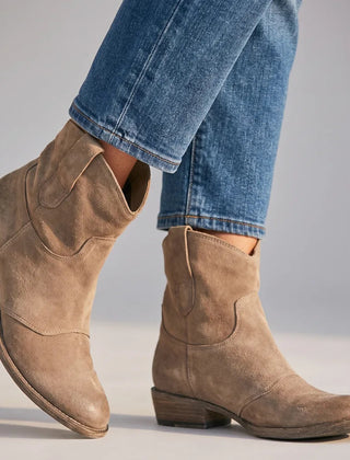 Bottes santiag à enfiler à finition patinée pour femme