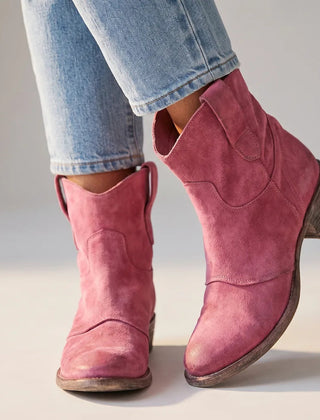 Bottes santiag à enfiler à finition patinée pour femme