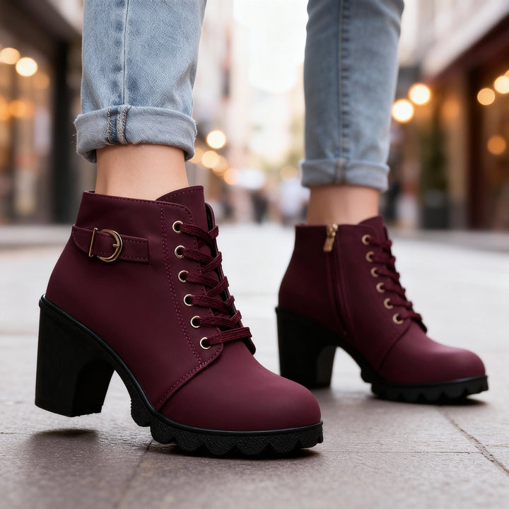Bottines similicuir à talon femme